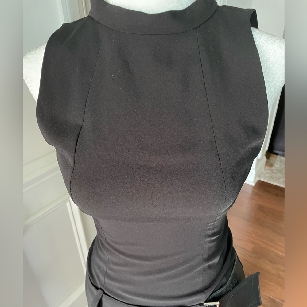 MANIGANCE Paris Black Sleeveless Belted Dress – Size 36 - Picture 2 of 5